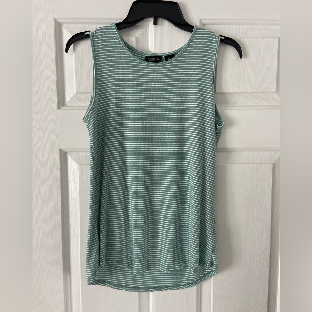 Size S Jones & Co. green and white striped tank